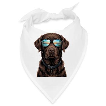 Labrador Retriever Hund - Bandana - Weiß - Vorne