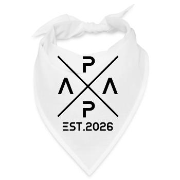 Papa 2026 Est 2026 Schwangerschaft Verkündung - Bandana - Weiß - Vorne