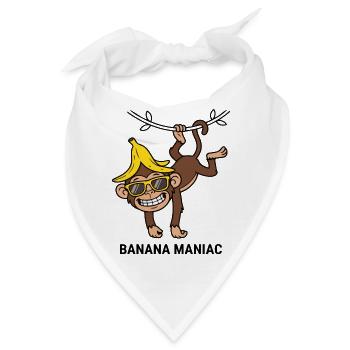 Banana Maniac Cool Monkey Sonnenbrillen-Kunst - Bandana - Weiß - Vorne