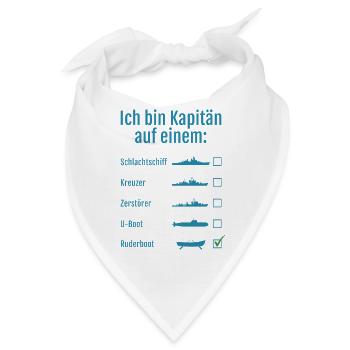 Kapitän auf Ruderboot - Bandana - Weiß - Vorne