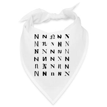 Typografie N Monogramm-Buchstabenmosaikdesign - Bandana - Weiß - Vorne