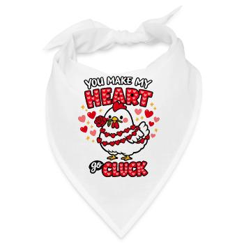 Hen-in-Love-Humor Valentinstag - Bandana - Weiß - Vorne