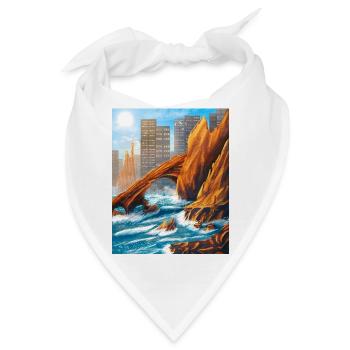 Urbaner Küstenbogen in Meer und Stadt - Bandana - Weiß - Vorne