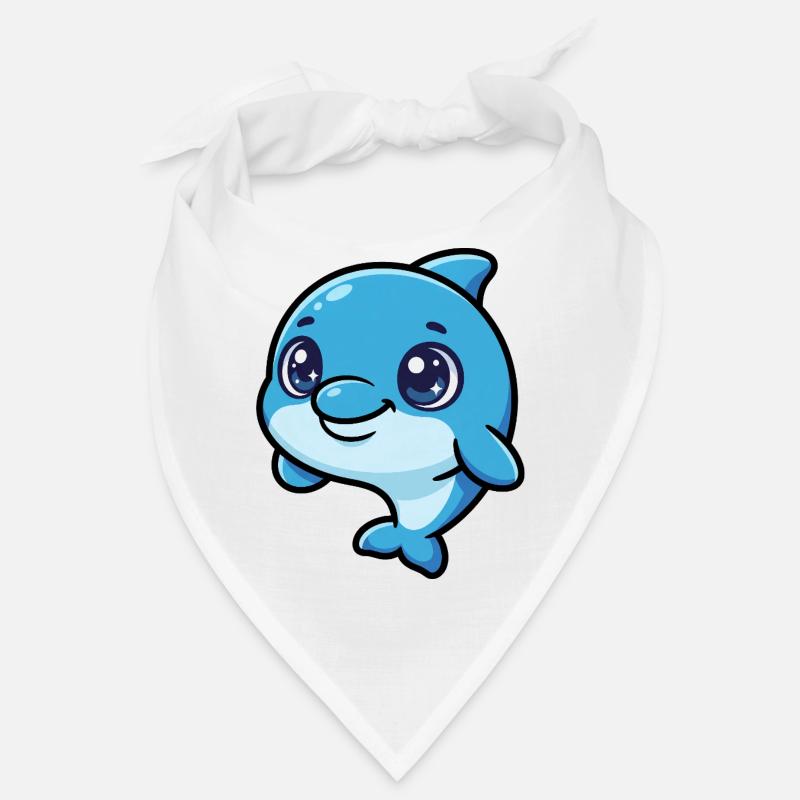 Lachender Delfin Cartoon Blau Bandana