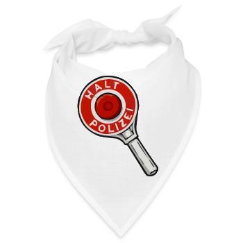 Halt Polizei Abzeichen Illustration - Bandana - Weiß - Vorne