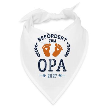 Befördert zum Opa 2027 Neuer Großvater - Bandana - Weiß - Vorne