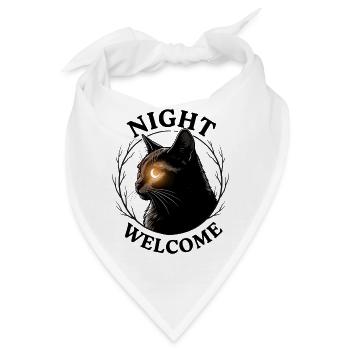 Samtpfote Night Welcome Mystisch Nacht Dunkelheit  - Bandana - Weiß - Vorne