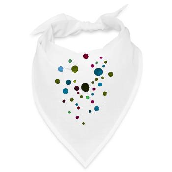 Punkte Muster - Dunkle Farben / Aquarell - Bandana - Weiß - Vorne