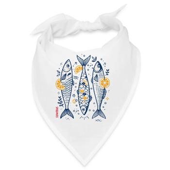 Drei Fische mit Zitrus-Details - Bandana - Weiß - Vorne
