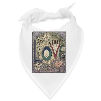 Verspielter Liebesrahmen - Bandana - Weiß - Vorne