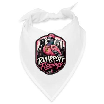 Ruhrpott Flamingo Stadttaube aus dem Revier - Bandana - Weiß - Vorne