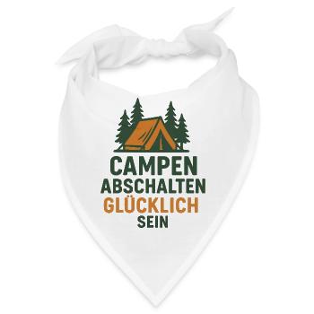 Camping Abschalten Glücklich Sein - Bandana - Weiß - Vorne