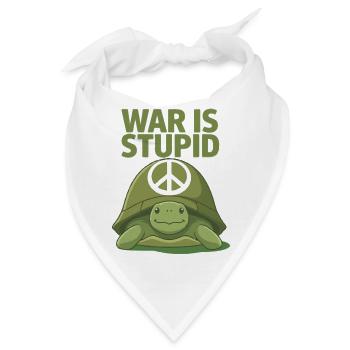 War Is Stupid Schildkröte Peace Zeichen Anti Krieg - Bandana - Weiß - Vorne