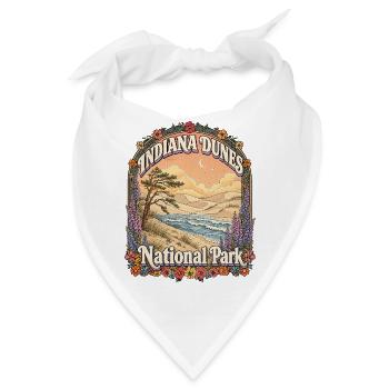 Indiana Dunes Travel – USA Dünen Motiv - Bandana - Weiß - Vorne