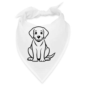 Labradorwelpe - Bandana - Weiß - Vorne