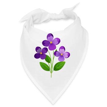 Veilchen blühen - Bandana - Weiß - Vorne