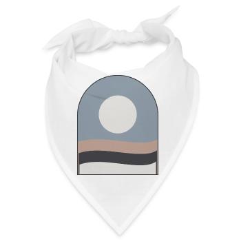 Mond auf pastellfarbenen Dünen - Bandana - Weiß - Vorne