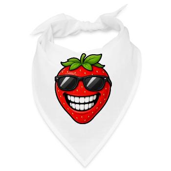 Coole Erdbeere Sonnenbrille Cartoon - Bandana - Weiß - Vorne