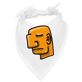 Ein cartoonhaftes Gesicht mit ruhigem Ausdruck. - Bandana - Weiß - Vorne