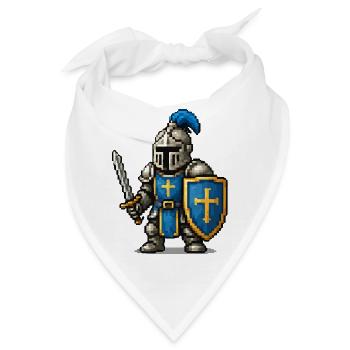 Ritter mit Schild und Schwert - Bandana - Weiß - Vorne