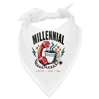 Millennial Café Rock 80er - Bandana - Weiß - Vorne