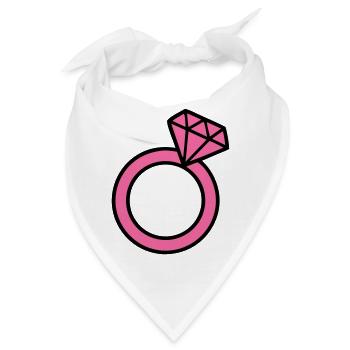 Pinker Diamantring Icon - Bandana - Weiß - Vorne