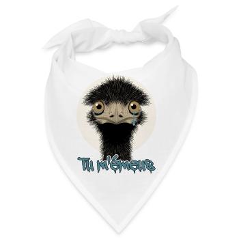 TU M'ÉMUS (Vogel, Emotion) - Bandana - Weiß - Vorne