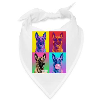 Hunde Belgian Malinois Hund - Bandana - Weiß - Vorne