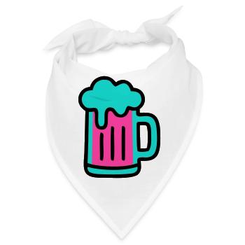 Bierkrug Neon Schaum Icon - Bandana - Weiß - Vorne