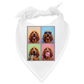 Hunde Bluthund Hund - Bandana - Weiß - Vorne
