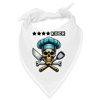 Skull Küchenchef - Bandana - Weiß - Vorne