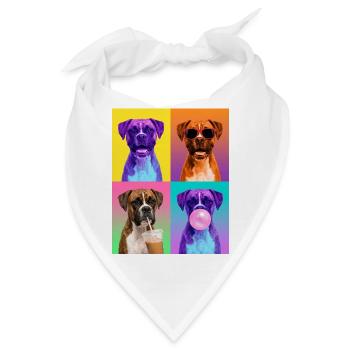 Hunde Boxer Hund - Bandana - Weiß - Vorne