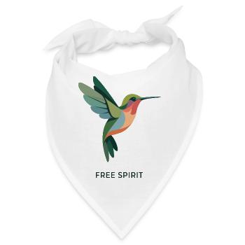 FREE SPIRIT – Bunter Kolibri Vogel Design - Bandana - Weiß - Vorne