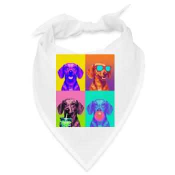 Hunde Dackel Hund - Bandana - Weiß - Vorne