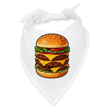 Dreifacher Cheeseburger Kraft - Bandana - Weiß - Vorne