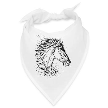 Pferdekopf - Bandana - Weiß - Vorne