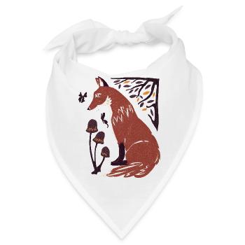 Herbstfuchs im Pilzwald - Bandana - Weiß - Vorne