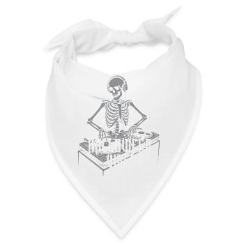 Skeleton DJ Halloween Vibes - Bandana - Weiß - Vorne
