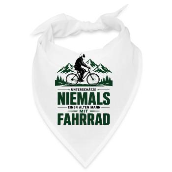 Nie einen alten Mann mit Fahrrad - Bandana - Weiß - Vorne