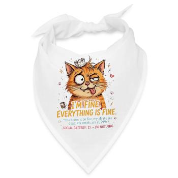 Katzenchaos: Alles ist gut - Bandana - Weiß - Vorne