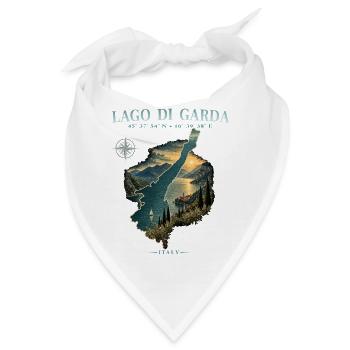 Gardasee Lago di Garda Italien Reise See Retro - Bandana - Weiß - Vorne