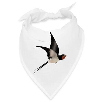 Schwalbe im Flug - Bandana - Weiß - Vorne