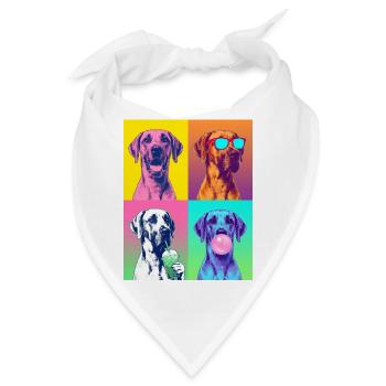 Hunde Deutsche Dogge Hund - Bandana - Weiß - Vorne