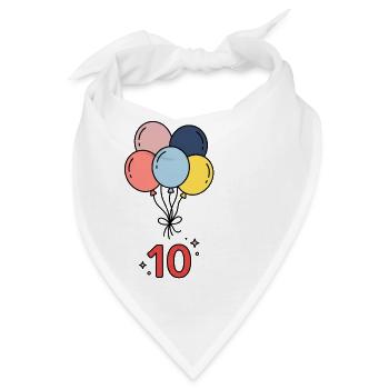 10 Geburtstag-Luftballons Kinder-T-Shirt - Bandana - Weiß - Vorne