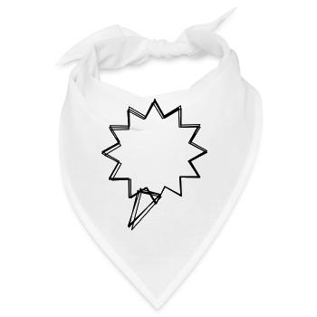 Rufblase handgezeichnet - Bandana - Weiß - Vorne