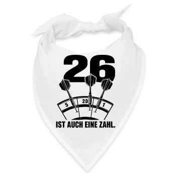 26 ist auch eine Zahl Drei Dartpfeile 5 20 1 - Bandana - Weiß - Vorne