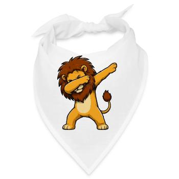 Dabender Löwe Cartoon - Bandana - Weiß - Vorne