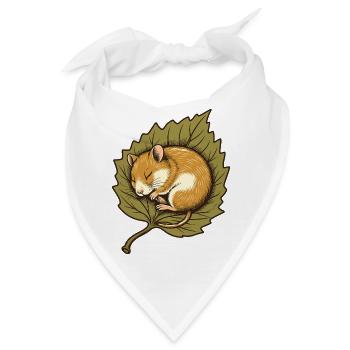 Haselmaus im Herbstblatt - Bandana - Weiß - Vorne