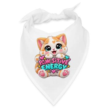 Paw Positive Energie Katze - Bandana - Weiß - Vorne