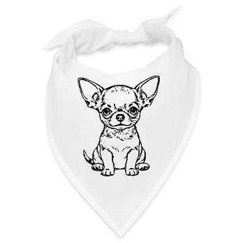 Chihuahua Geschenk Hundeliebhaber  - Bandana - Weiß - Vorne